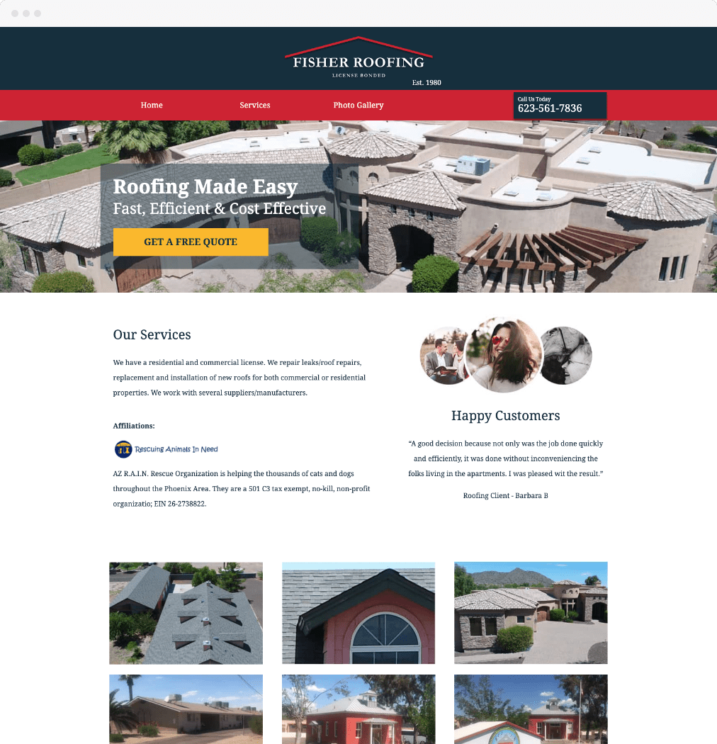 FisherRoofing623.com - Revamp