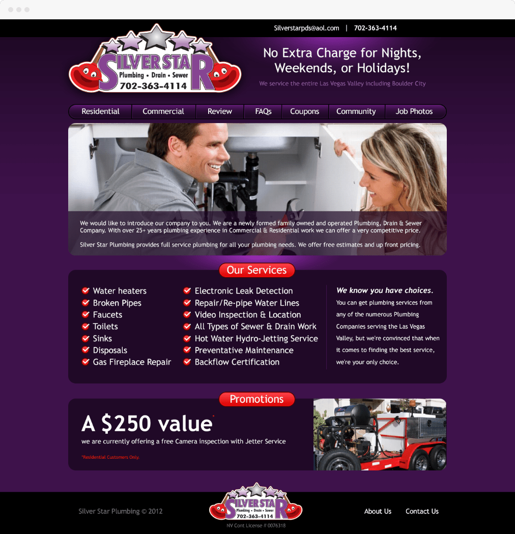 Silver Star Plumbing - Web Design